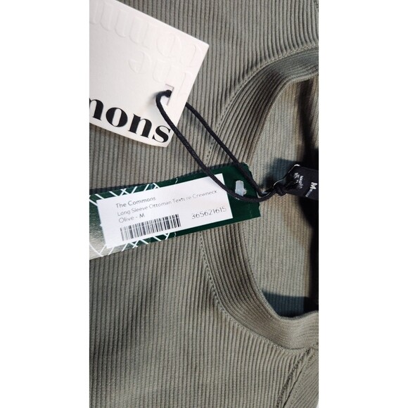 The Commons Medium Green Long Sleeve Ottoman Texture Crewneck Sweater NWT - Picture 3 of 8